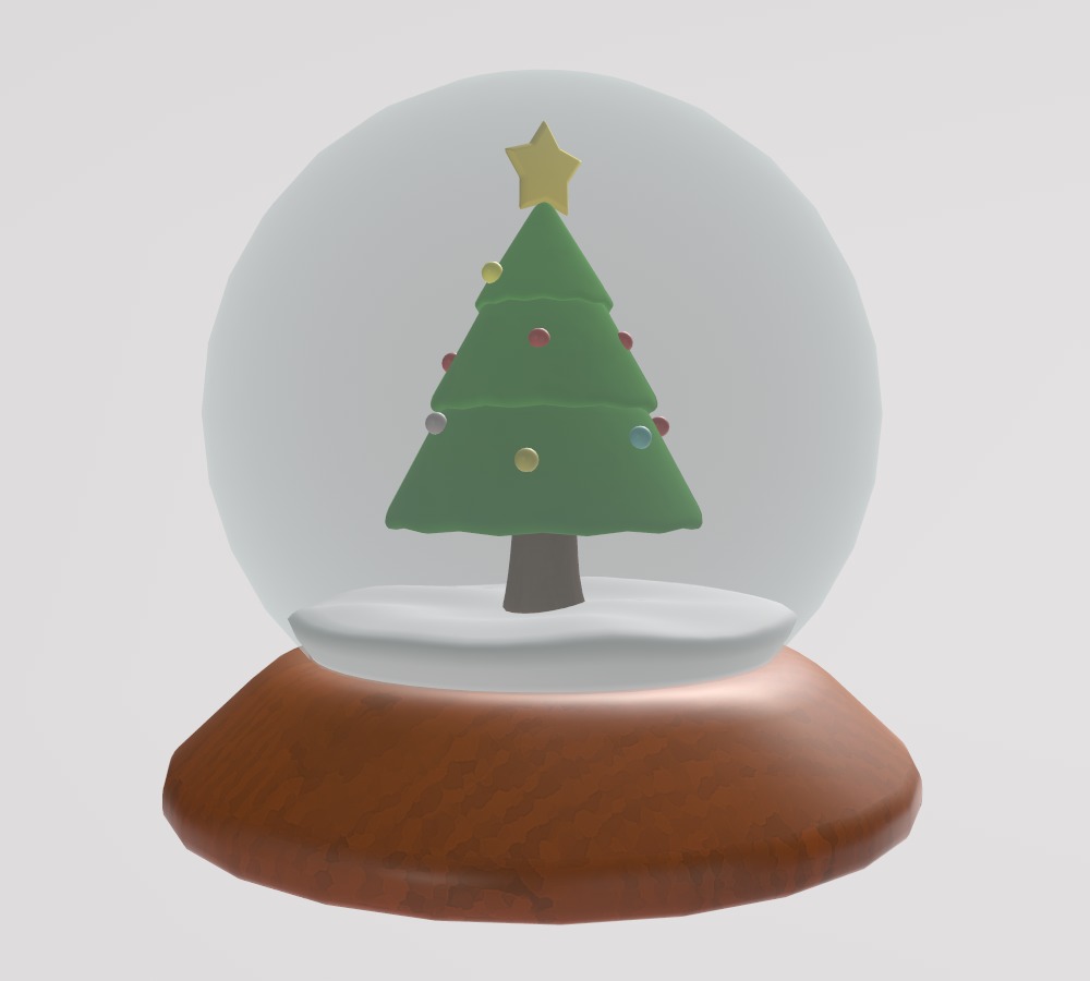 Stylized Low-Poly Christmas Tree Snow Globe Low-poly 3D model_5