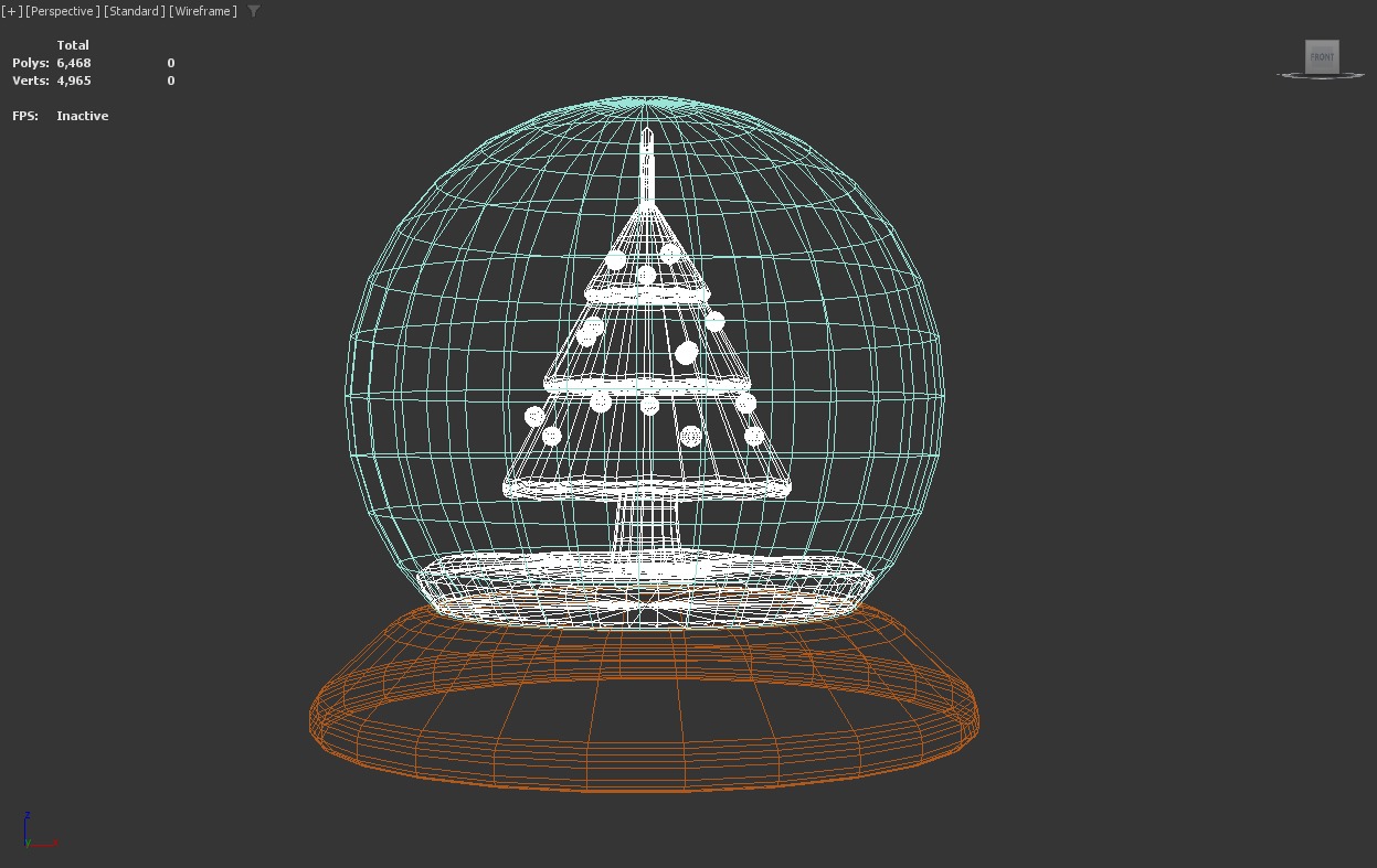 Stylized Low-Poly Christmas Tree Snow Globe Low-poly 3D model_8
