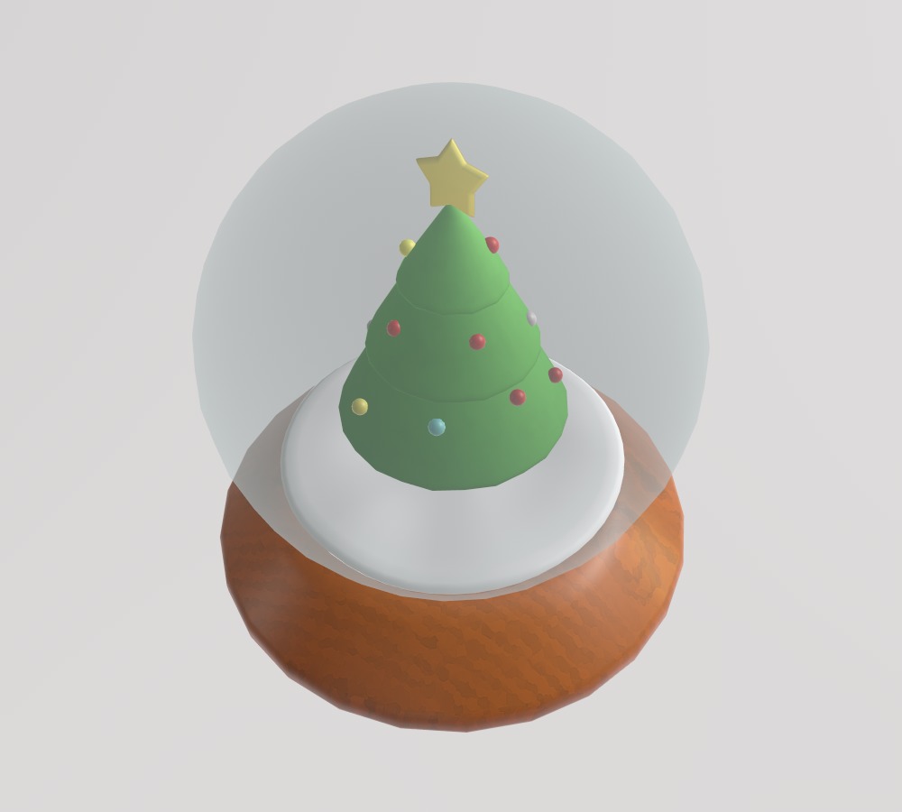 Stylized Low-Poly Christmas Tree Snow Globe Low-poly 3D model_4