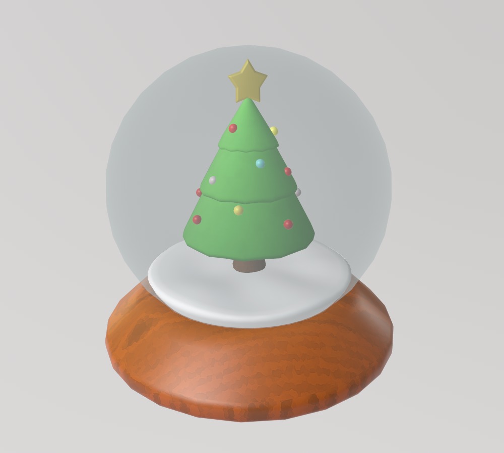 Stylized Low-Poly Christmas Tree Snow Globe Low-poly 3D model_3
