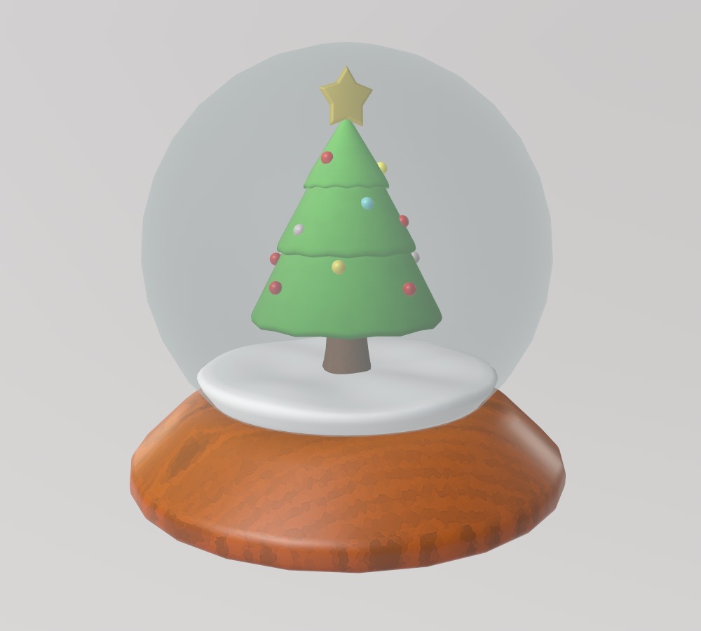 Stylized Low-Poly Christmas Tree Snow Globe Low-poly 3D model_6