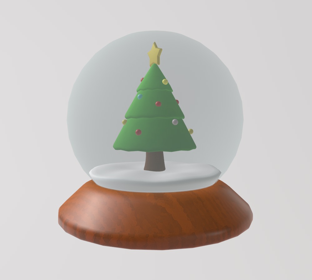 Stylized Low-Poly Christmas Tree Snow Globe Low-poly 3D model_2