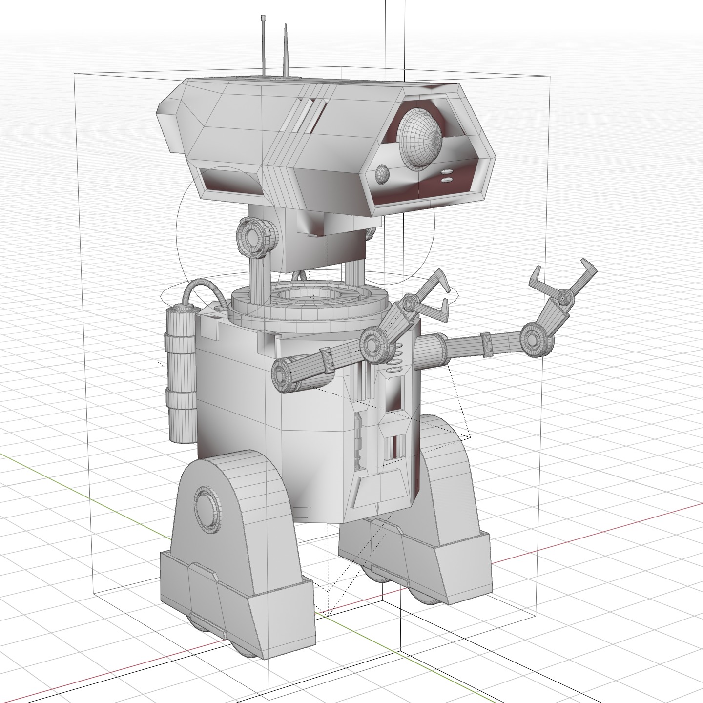 Rigged robot  Low-poly 3D model_4