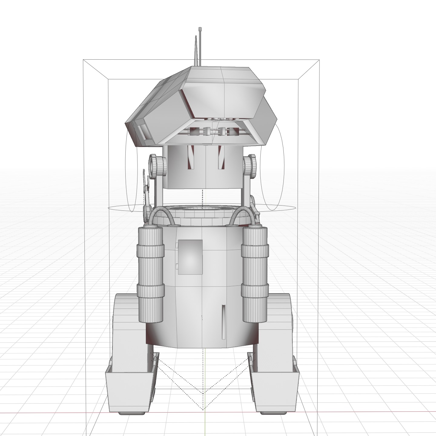 Rigged robot  Low-poly 3D model_6