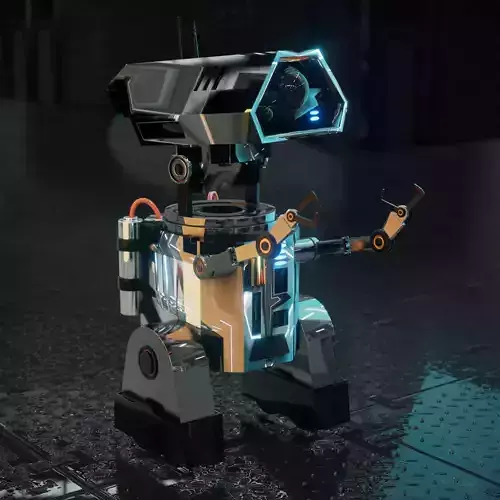 Rigged robot  Low-poly 3D model