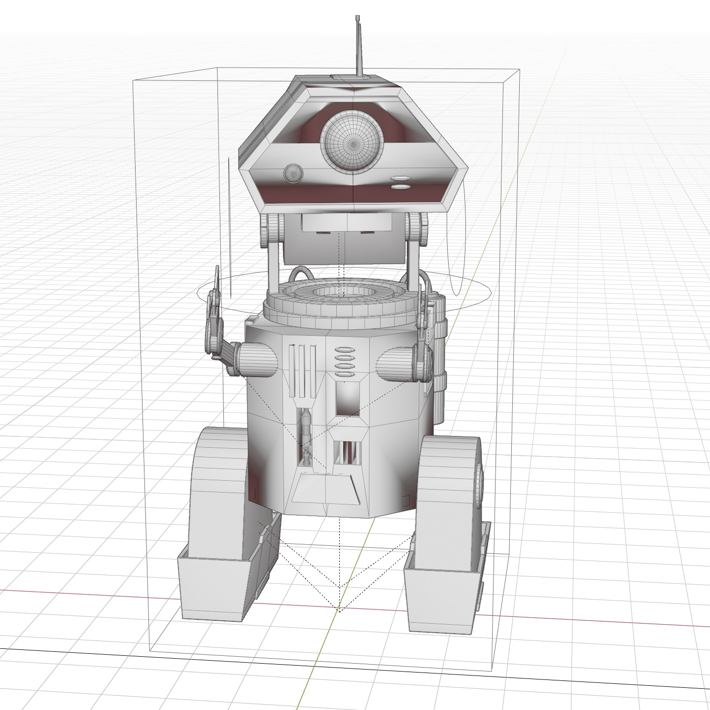 Rigged robot  Low-poly 3D model_7