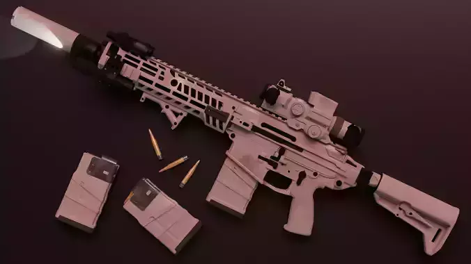 XM7 SIG MCX Spear Low-poly 3D model