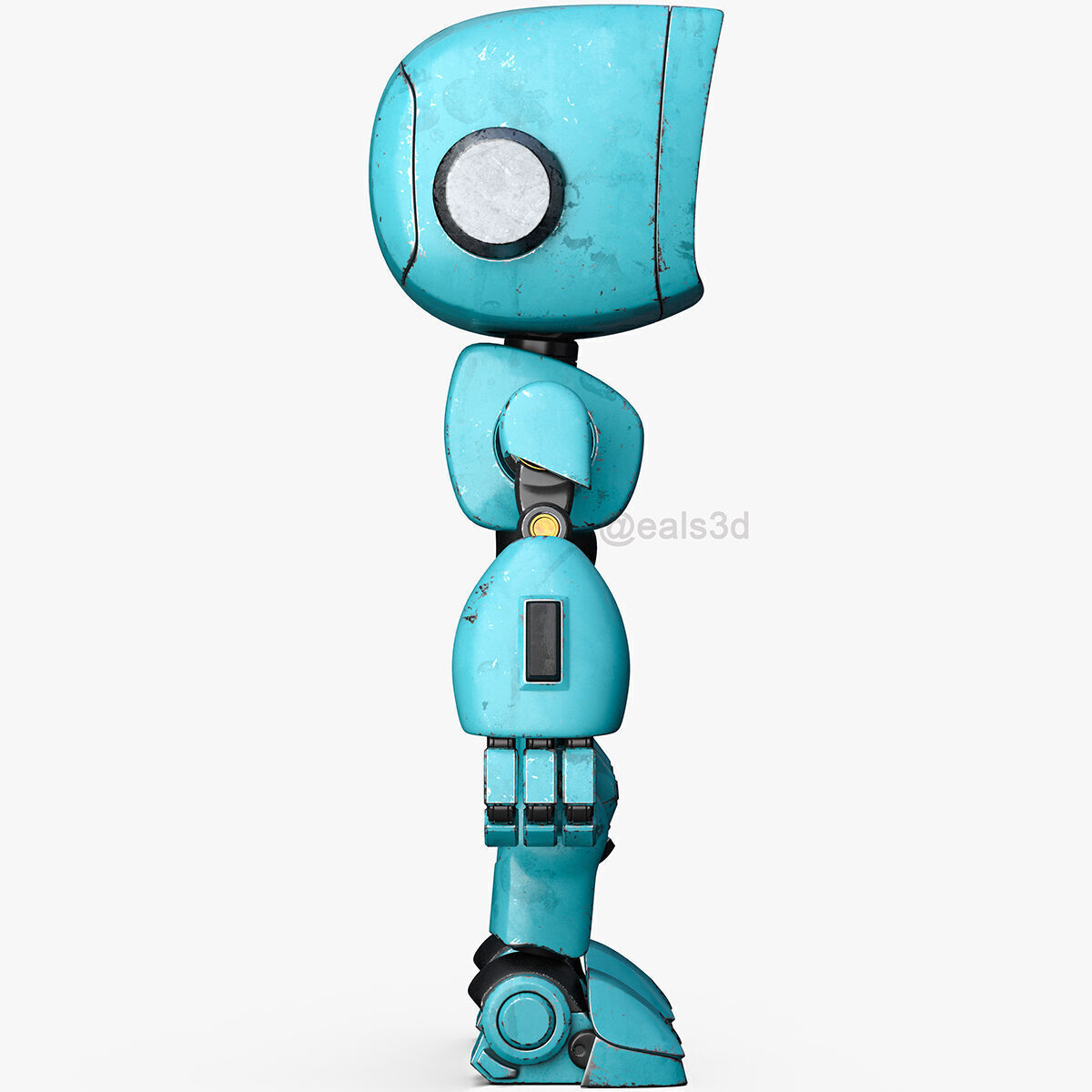 Cute Robot H-44 3D model_13