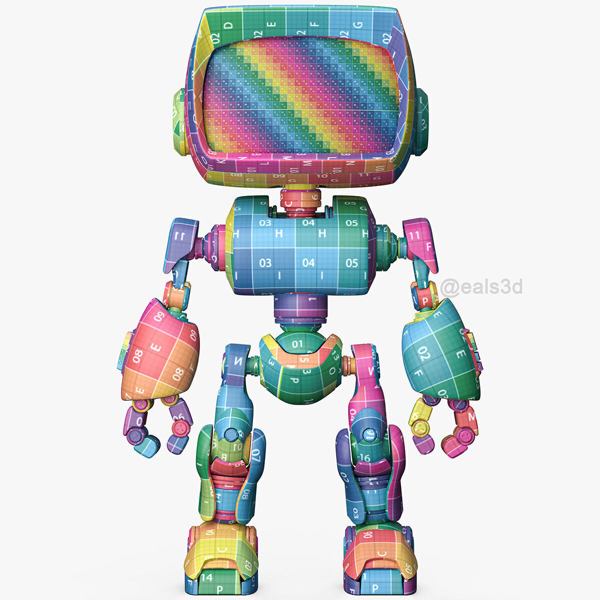 Cute Robot H-44 3D model_18