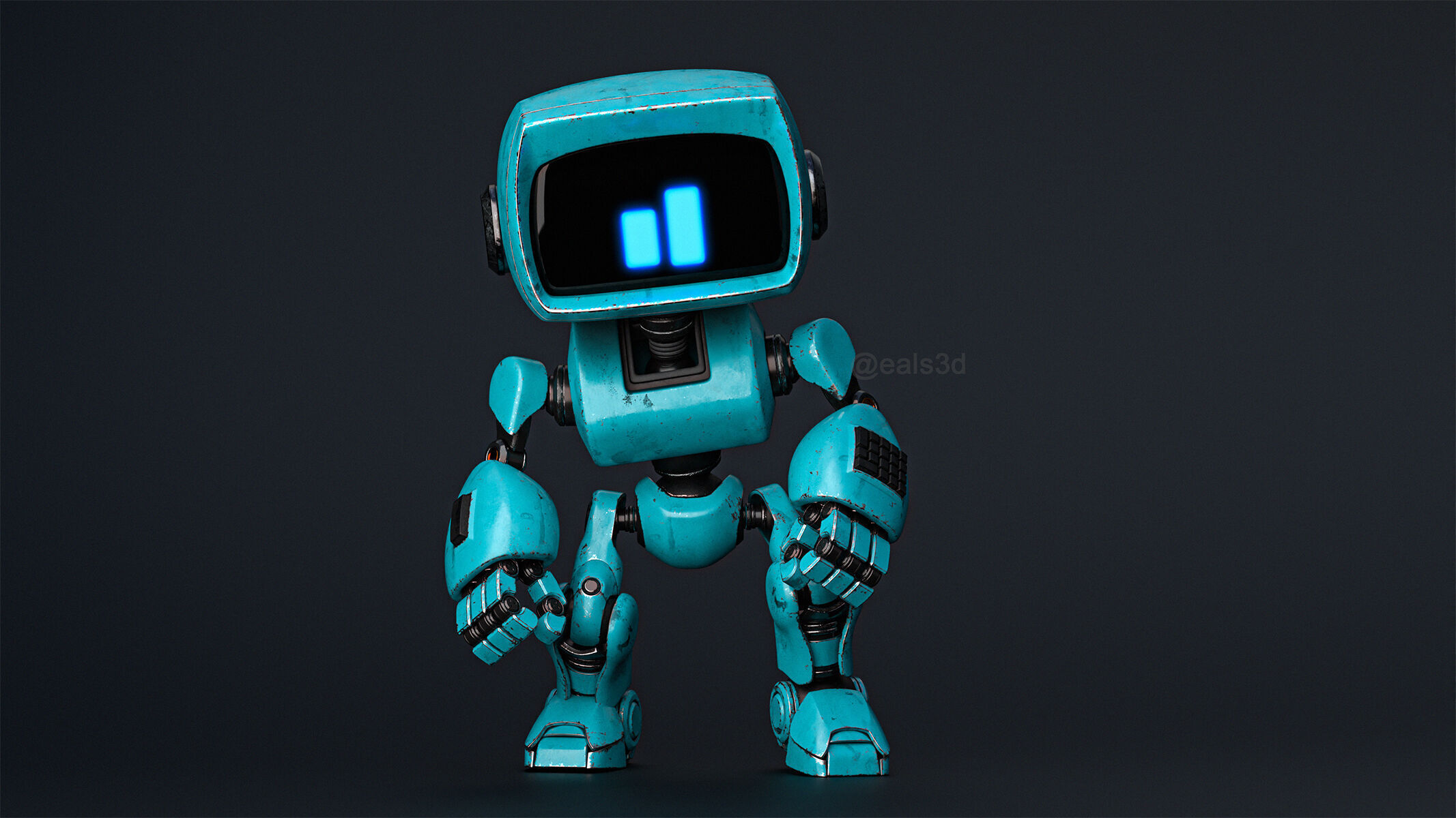 Cute Robot H-44 3D model_2