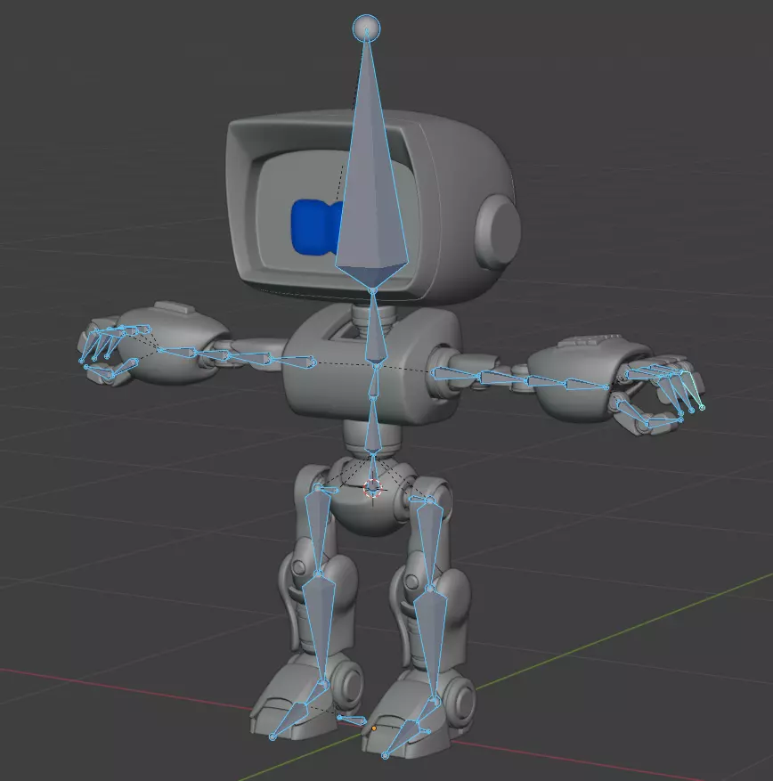 Cute Robot H-44 3D model_4