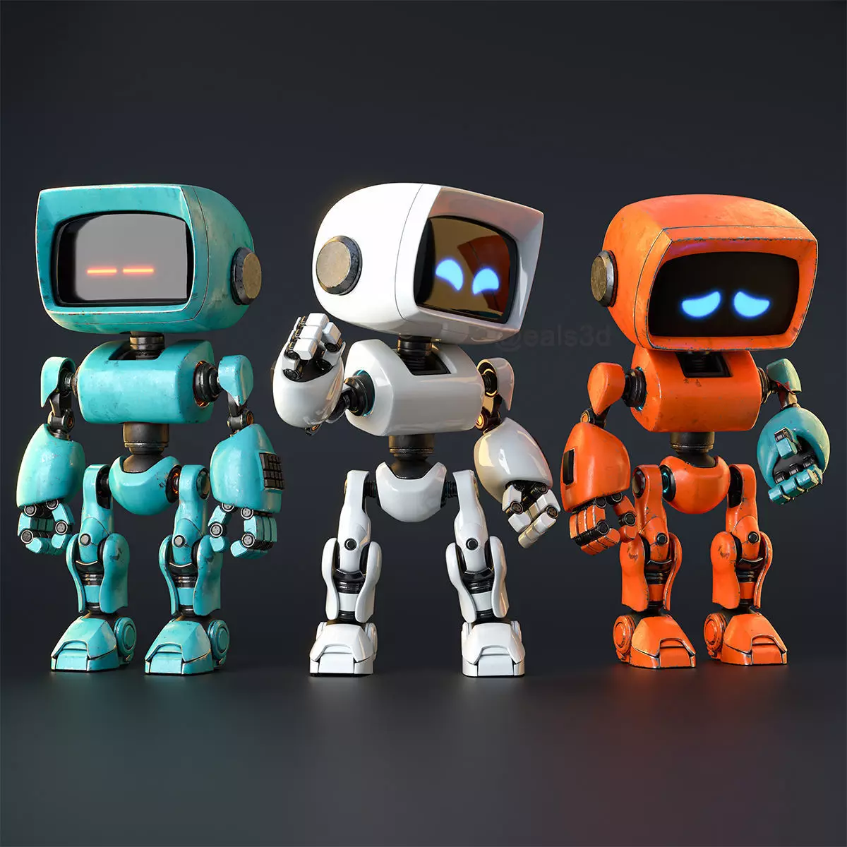 Cute Robot H-44 3D model_0
