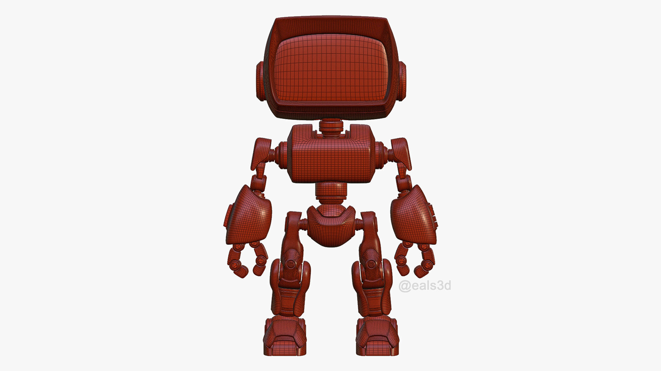 Cute Robot H-44 3D model_22