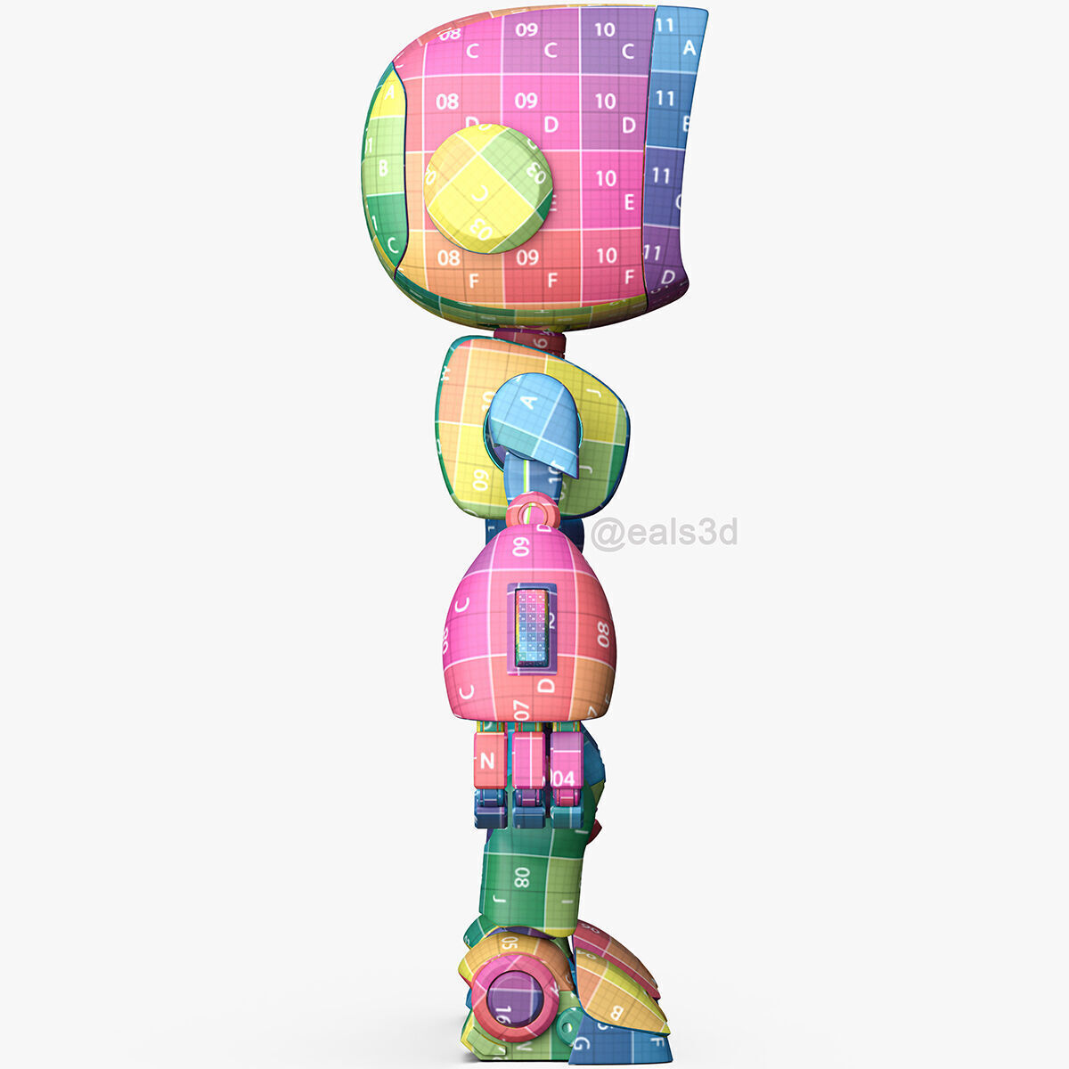 Cute Robot H-44 3D model_21