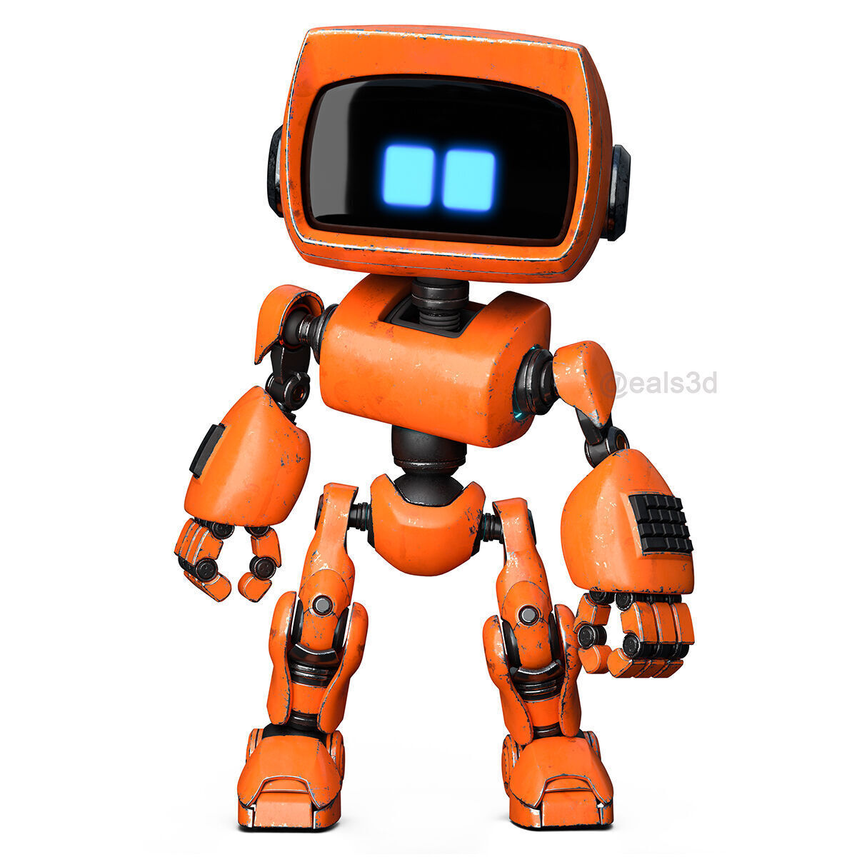 Cute Robot H-44 3D model_6