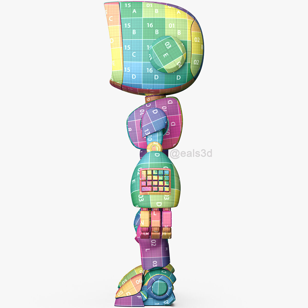 Cute Robot H-44 3D model_19