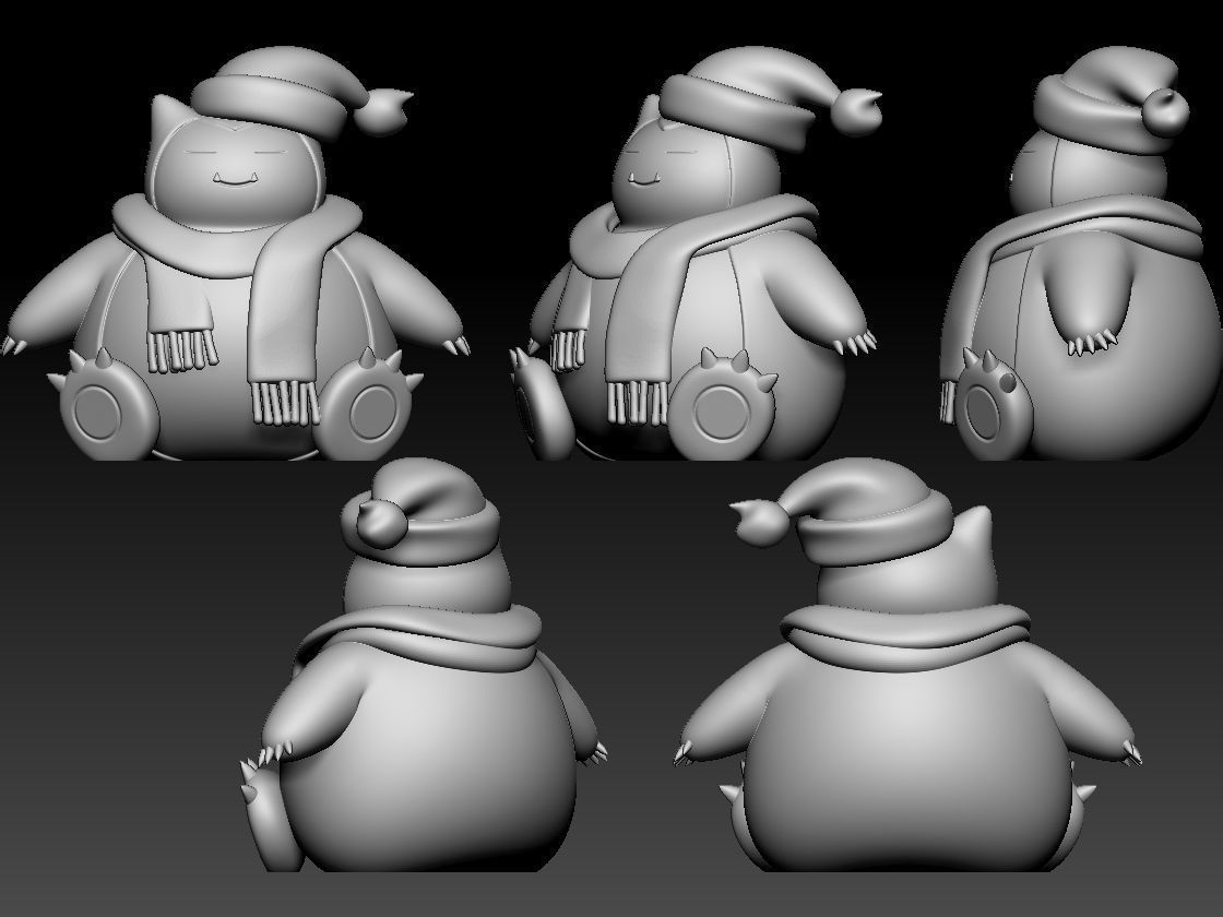 Snorlax Christmas 3D print model_2