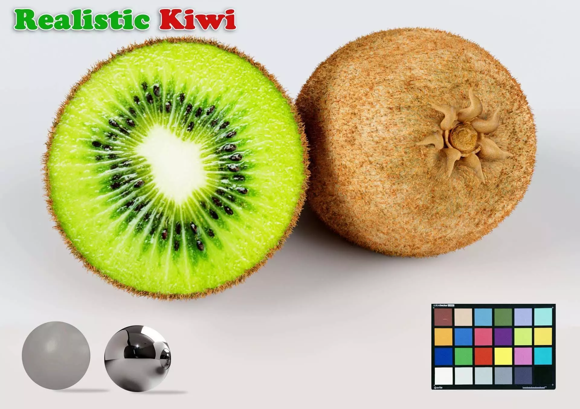 Realistic  Kiwi green low-poly  3D model Low-poly 3D model_0