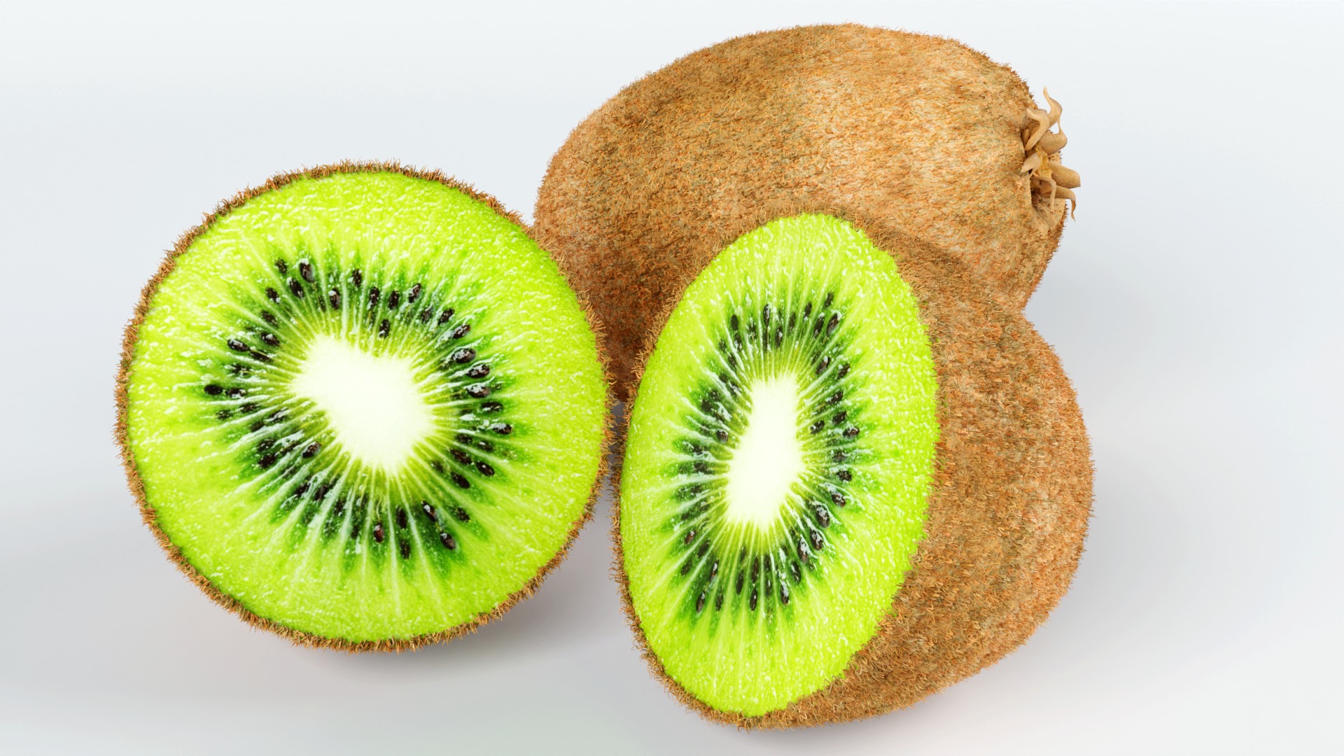 Realistic  Kiwi green low-poly  3D model Low-poly 3D model_6