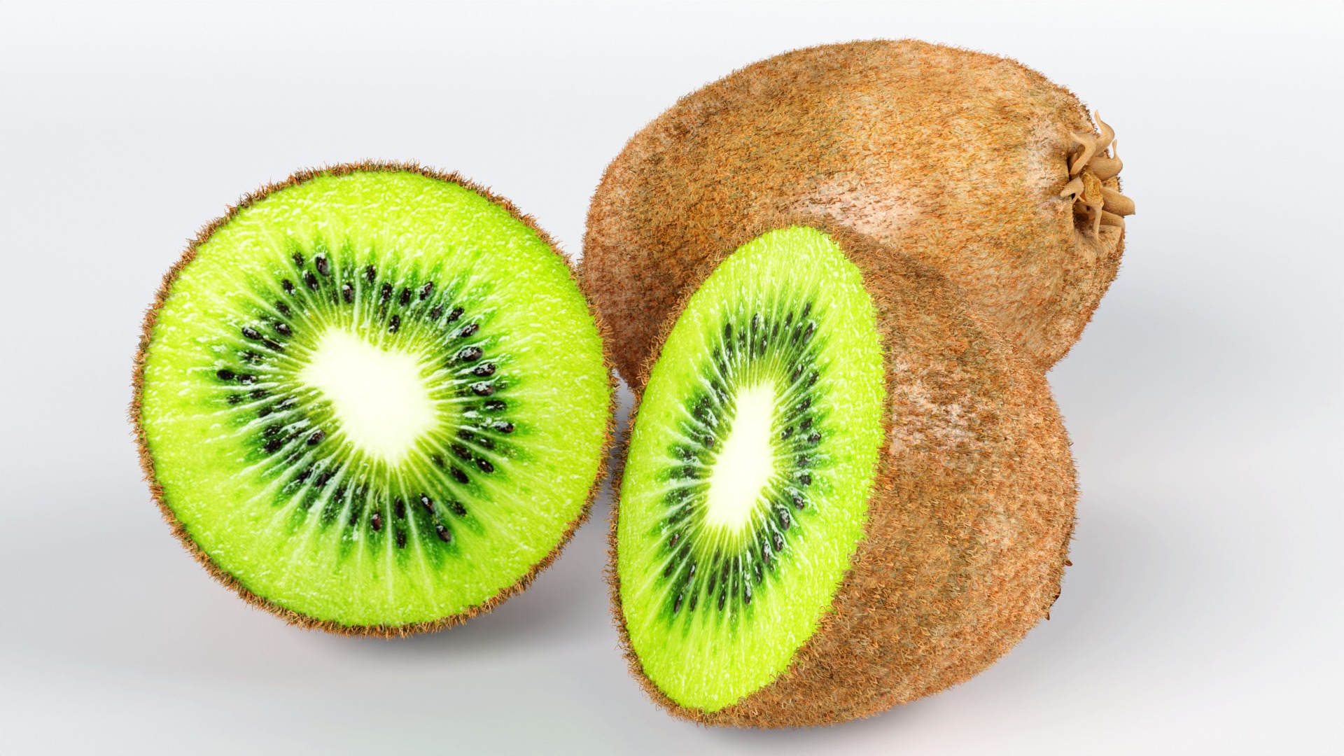 Realistic  Kiwi green low-poly  3D model Low-poly 3D model_4