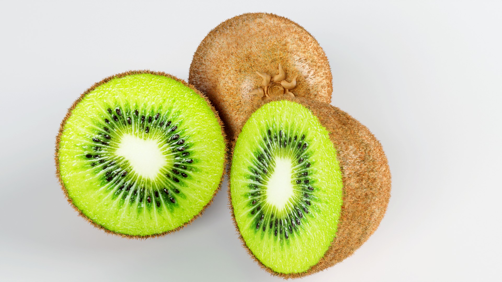 Realistic  Kiwi green low-poly  3D model Low-poly 3D model_2
