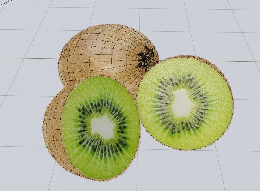 Realistic  Kiwi green low-poly  3D model Low-poly 3D model_9