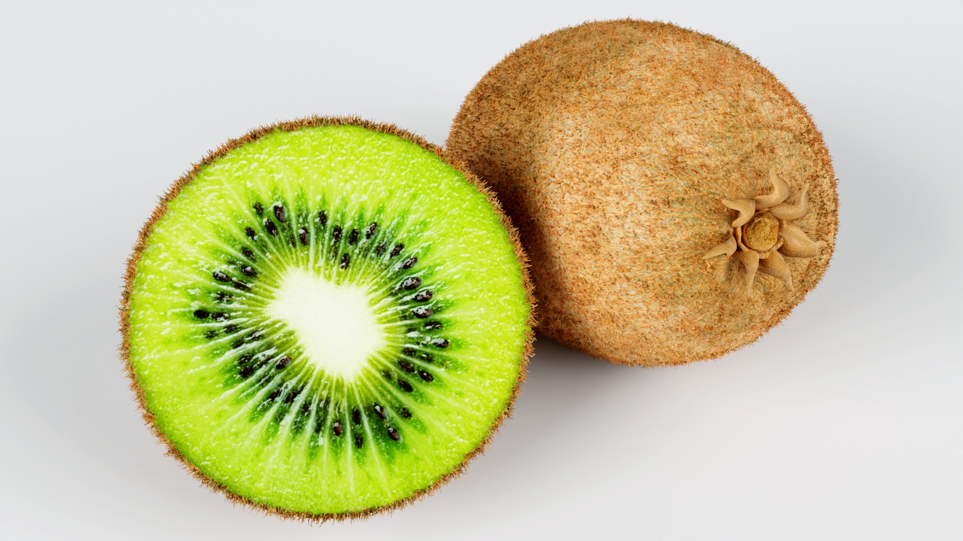 Realistic  Kiwi green low-poly  3D model Low-poly 3D model_1