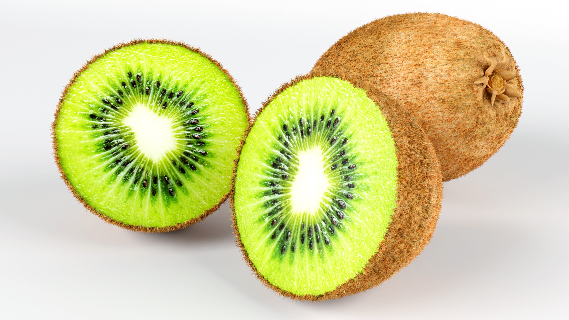 Realistic  Kiwi green low-poly  3D model Low-poly 3D model_7