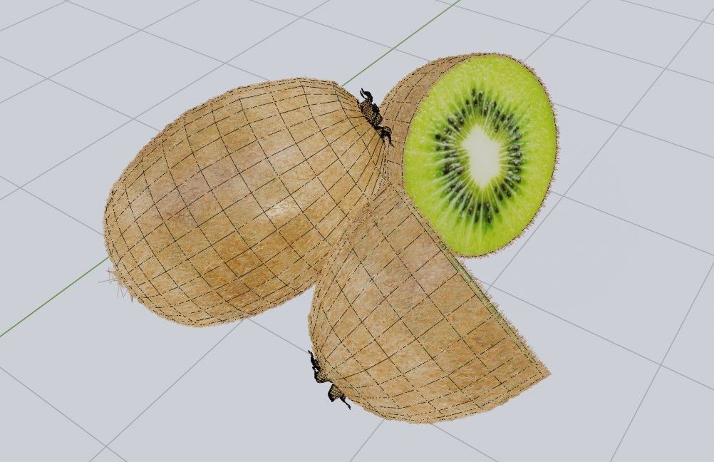 Realistic  Kiwi green low-poly  3D model Low-poly 3D model_10
