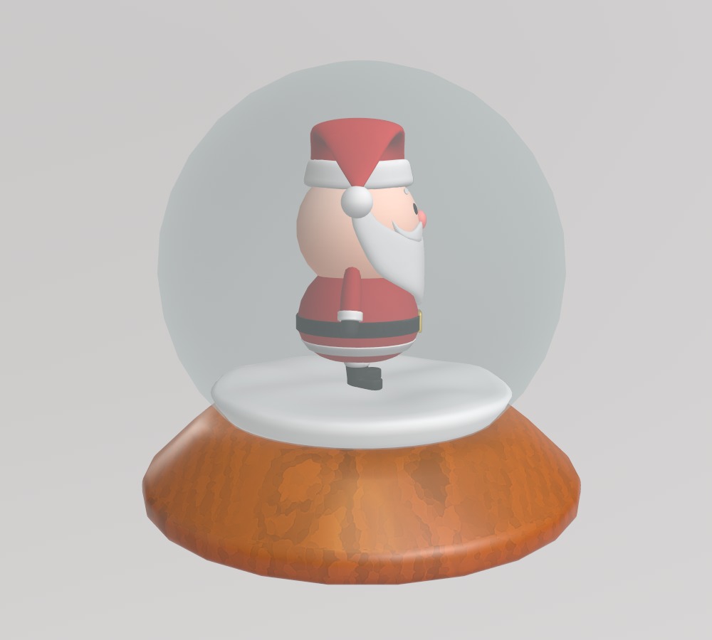 Stylized Santa Claus Snow Globe 3D model_5