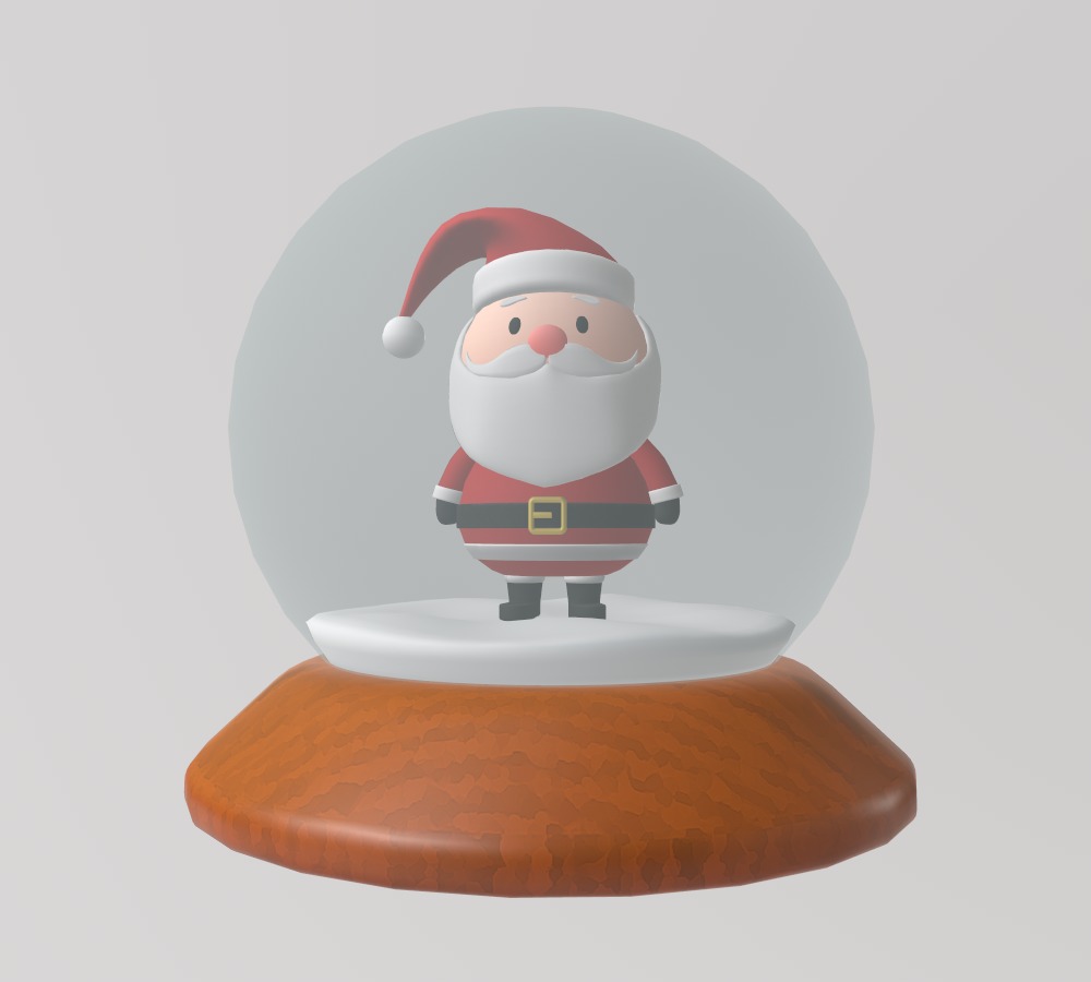 Stylized Santa Claus Snow Globe 3D model_2