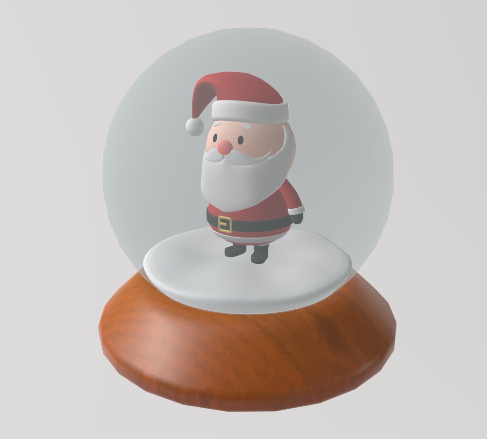 Stylized Santa Claus Snow Globe 3D model_3