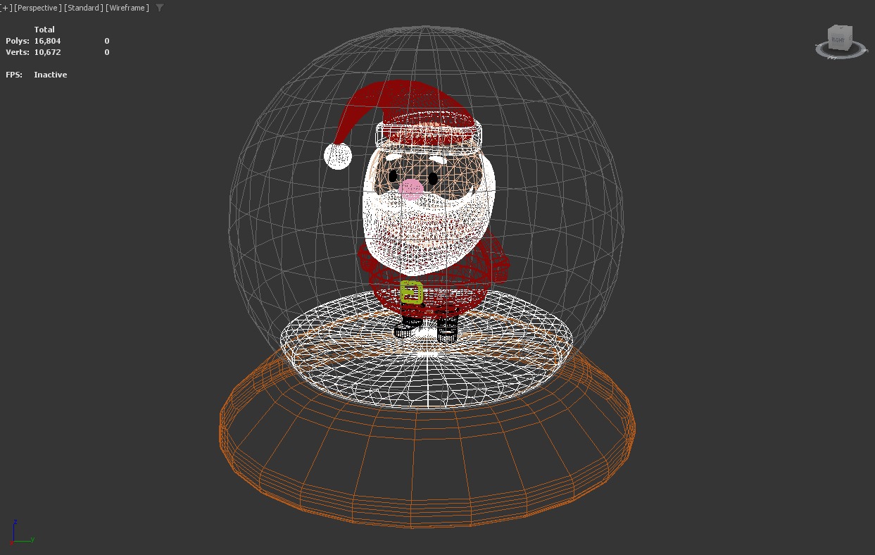 Stylized Santa Claus Snow Globe 3D model_7