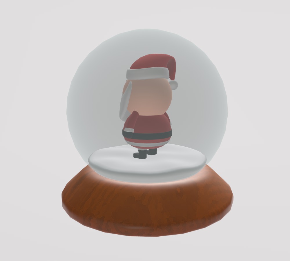 Stylized Santa Claus Snow Globe 3D model_4