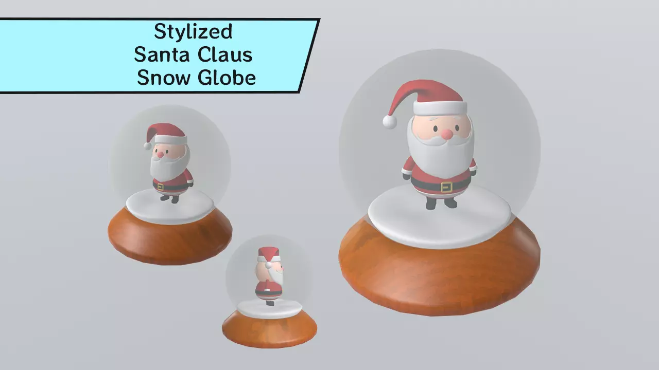 Stylized Santa Claus Snow Globe 3D model_0