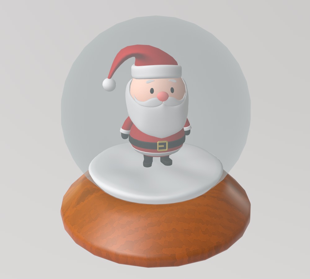 Stylized Santa Claus Snow Globe 3D model_6