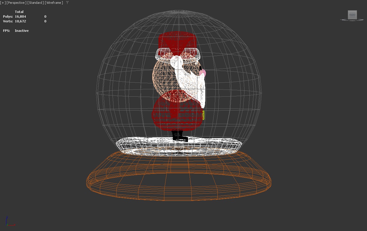 Stylized Santa Claus Snow Globe 3D model_8