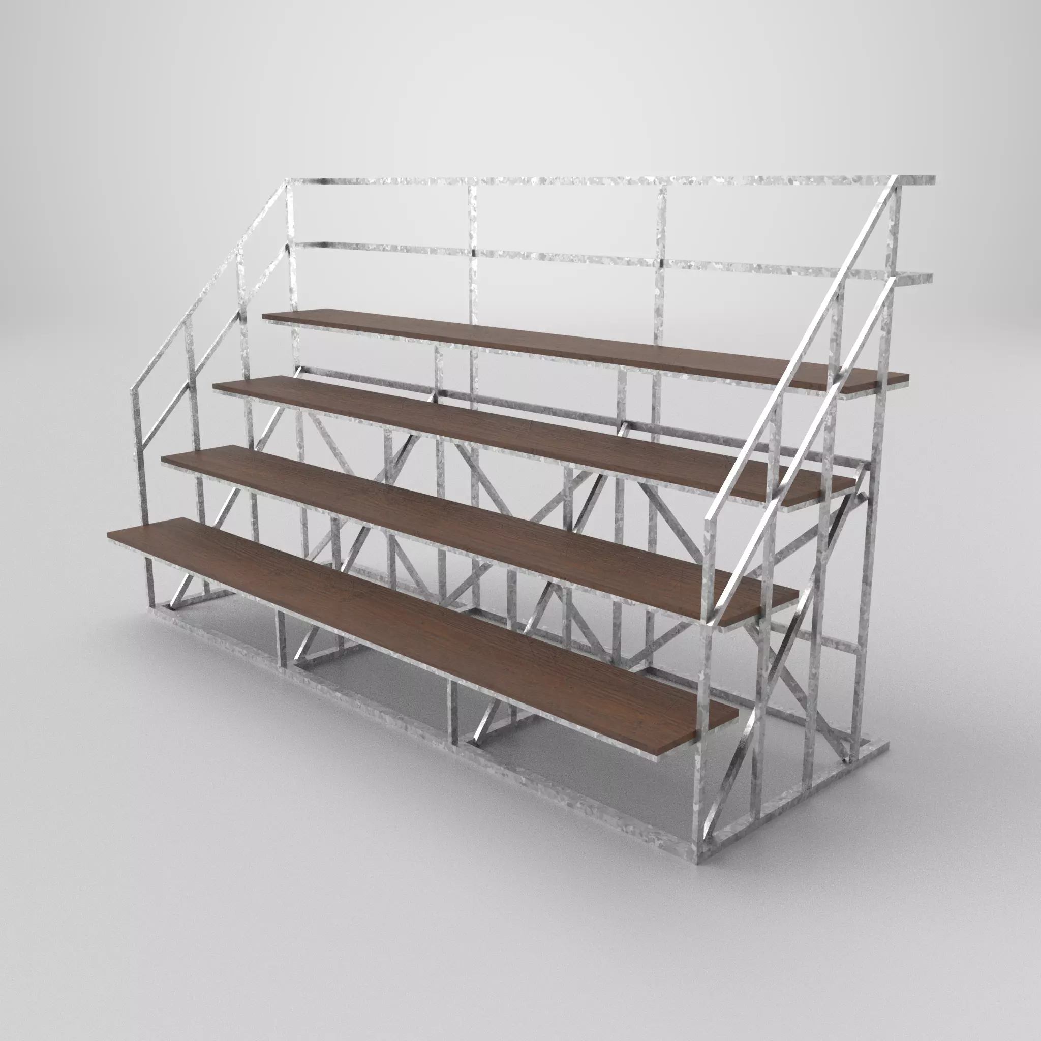 Wood Bleacher Model 3D model