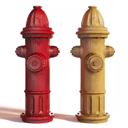 Hydrant low-poly pbr model