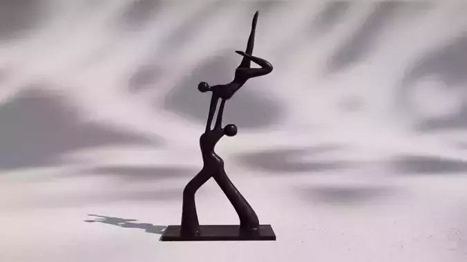 Abstract Statue Acrobatic Dancing Couple
