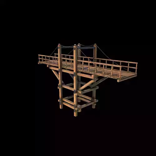  Wooden Bridge 3D model