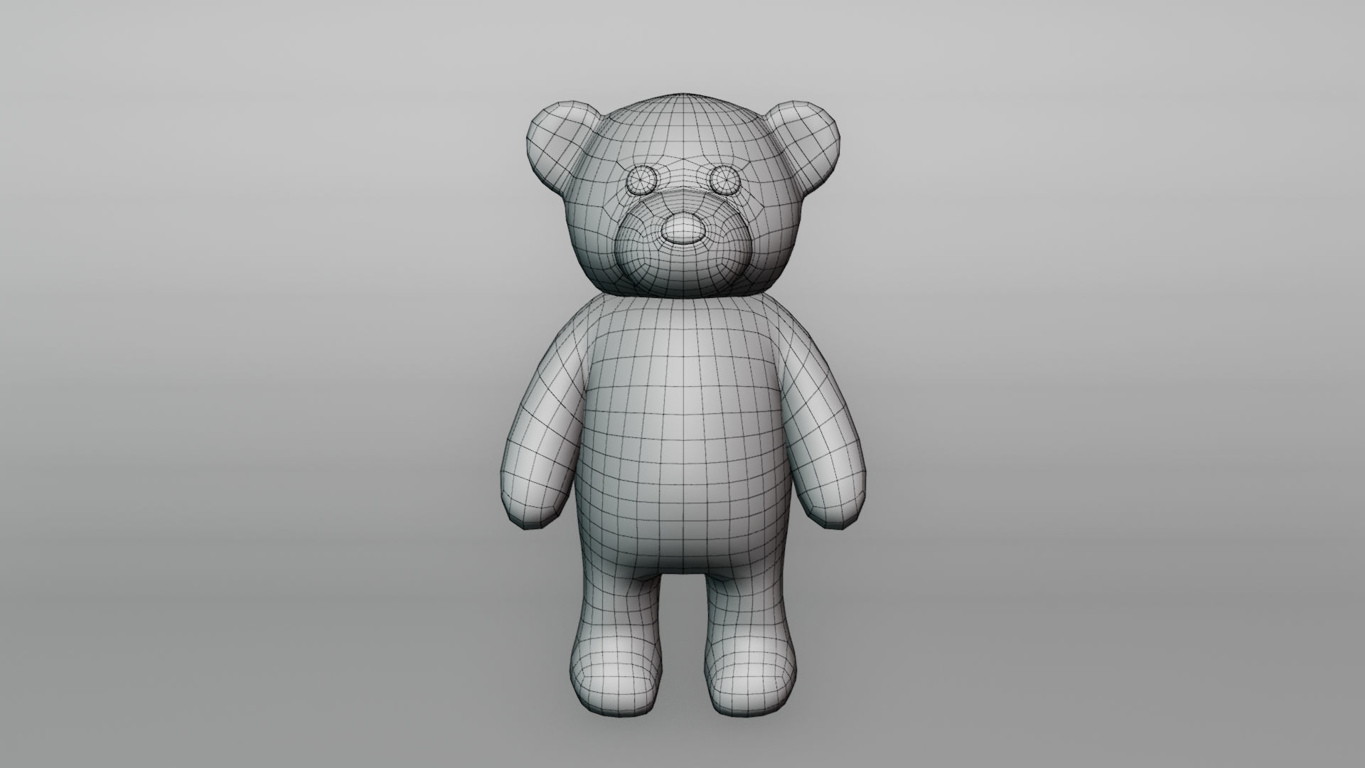 Teddy Bear Low-poly 3D model_2
