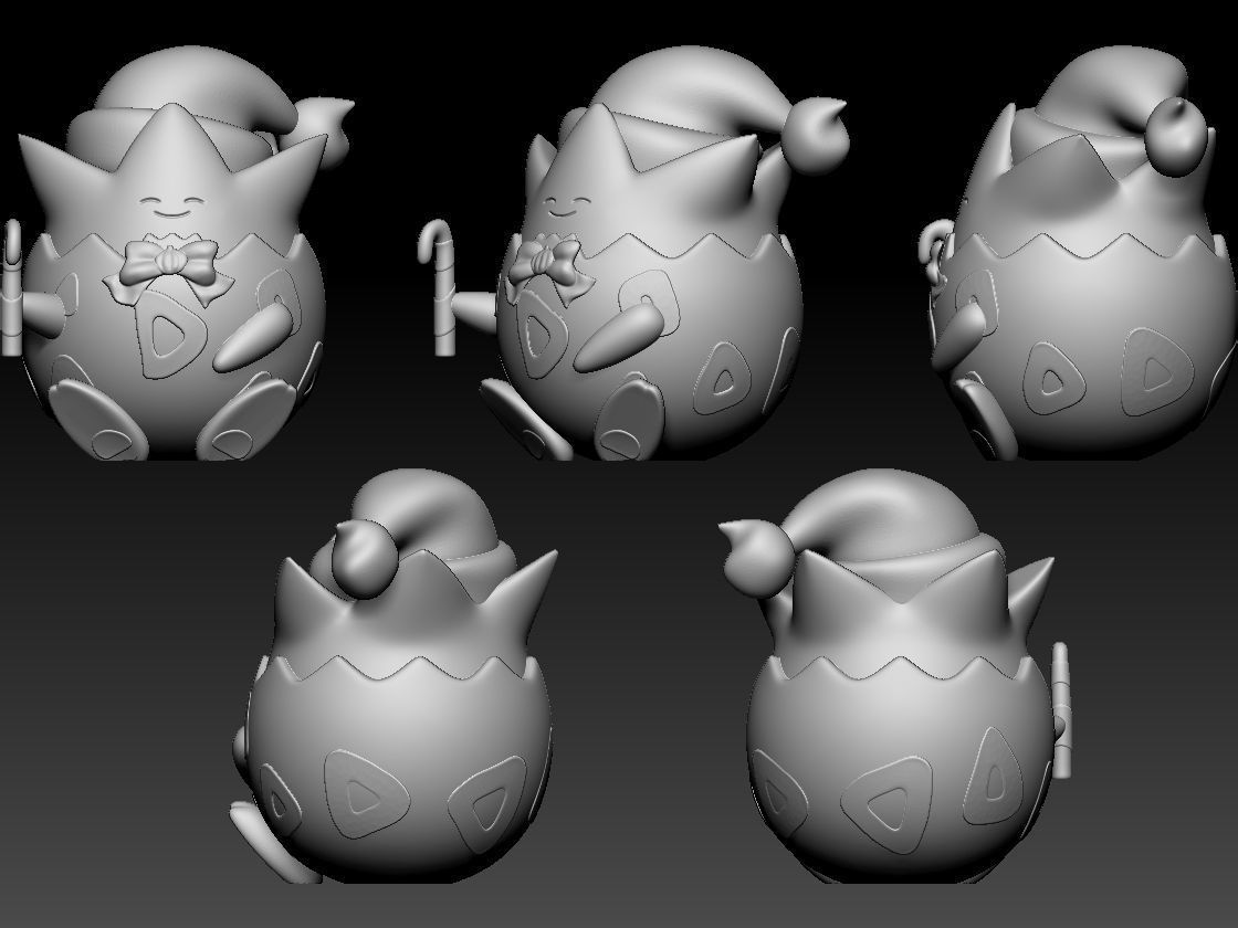 Togepi Christmas 3D print model_2