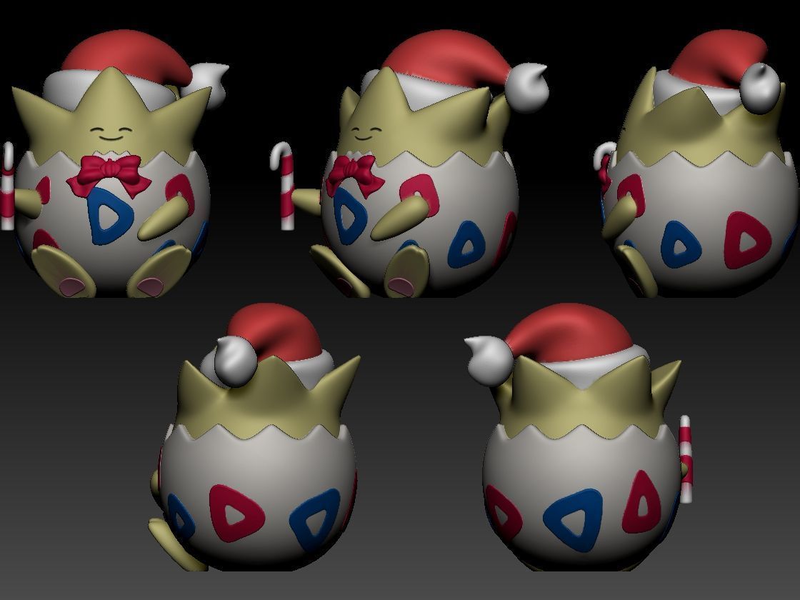 Togepi Christmas 3D print model_1