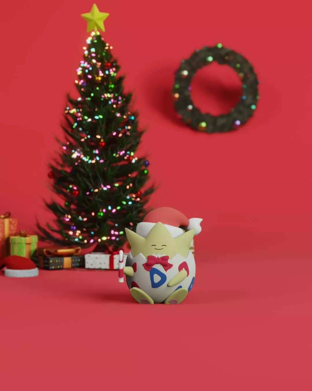 Togepi Christmas 3D print model_0