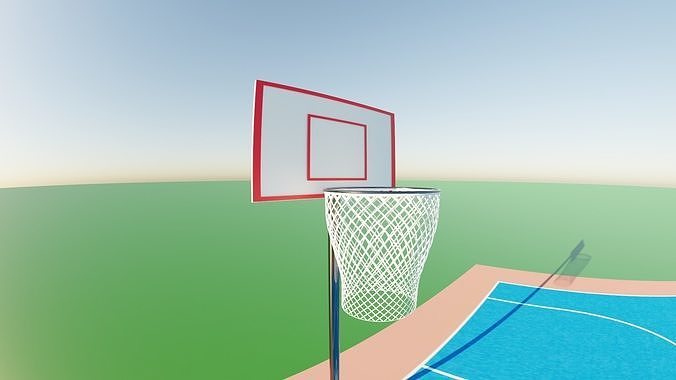 Basic Basketball Court Free low-poly 3D model