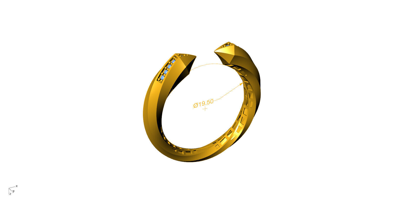 Elegant twisted Jali Ring made using Direct Casting technique 3D print model_9