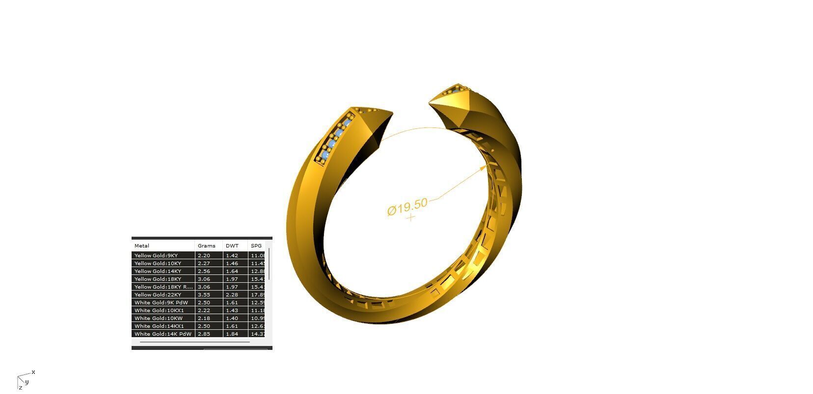 Elegant twisted Jali Ring made using Direct Casting technique 3D print model_7