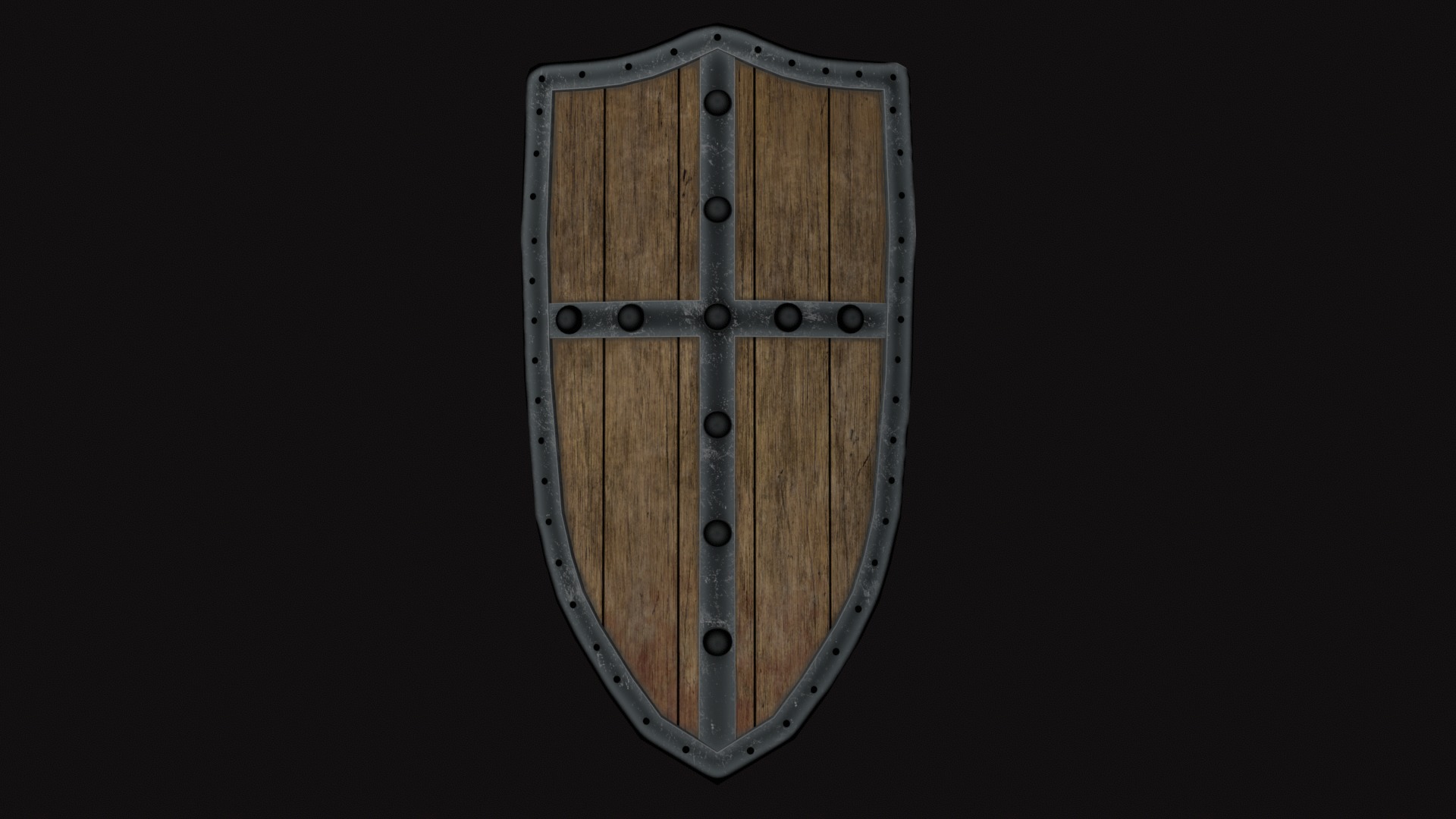 Medieval Shield Low-poly 3D model_3