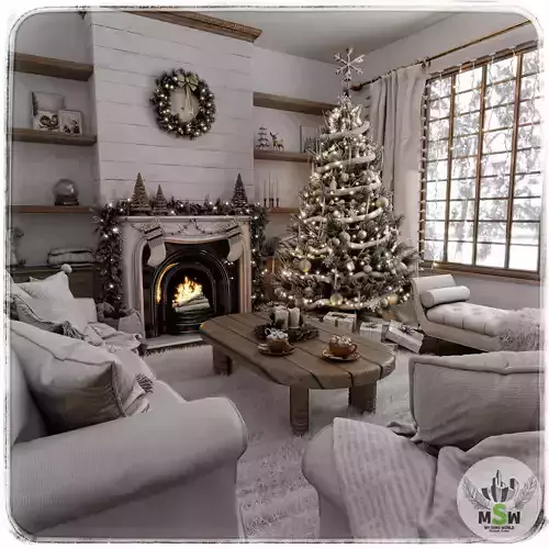 Christmas Home - Living Room Blender Scene 3D model
